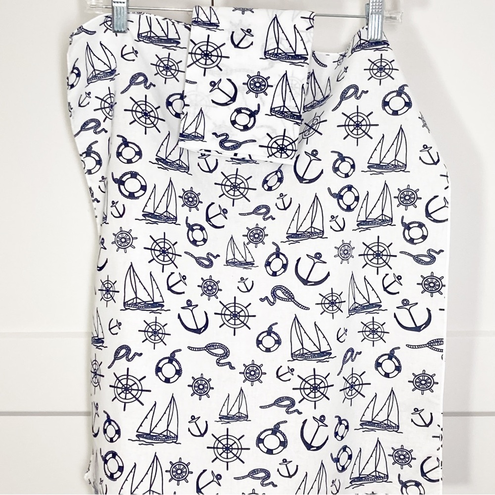 Nautical Bandanna Set of 2 Navy Blue White NWOT